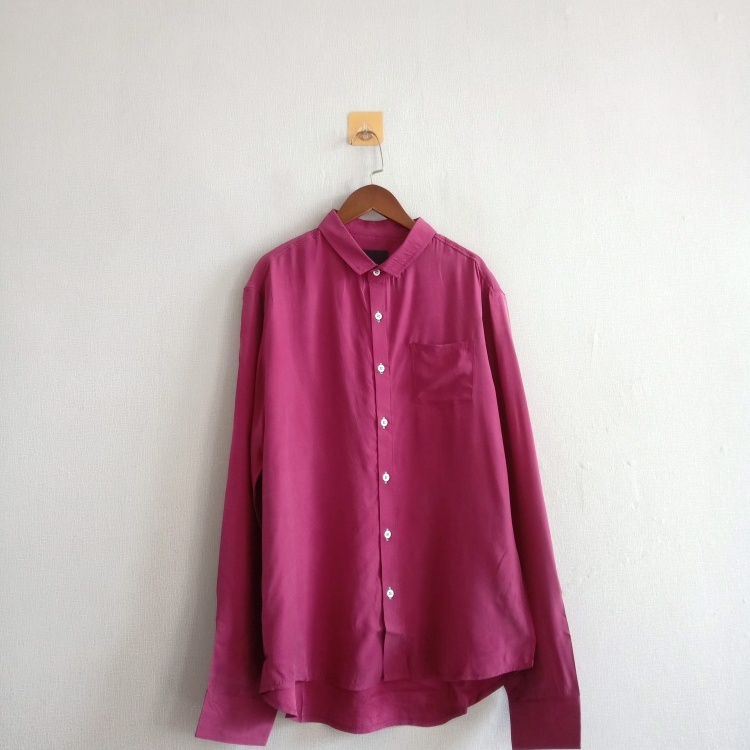 外贸春秋新款男装 日系休闲薄款方领单排扣宽松长袖衬衫 男士 A14