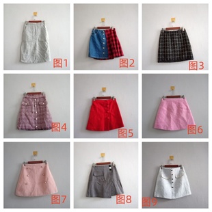 韩版 女装 休闲时尚 多款 女生小香风半身裙A52 外贸秋季 A字短裙 新款