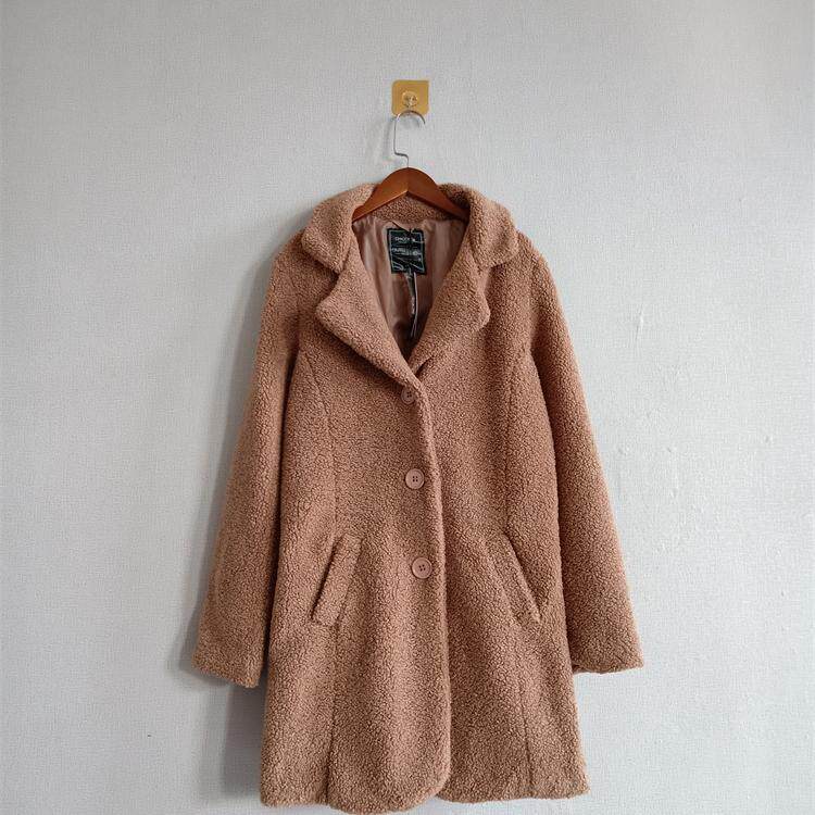 外贸新品秋季女装 欧美时尚西装领单排扣修身 女生羊羔绒大衣外套,女装/女士精品,短外套,淘宝优惠券,粉丝福利购,淘宝优惠卷