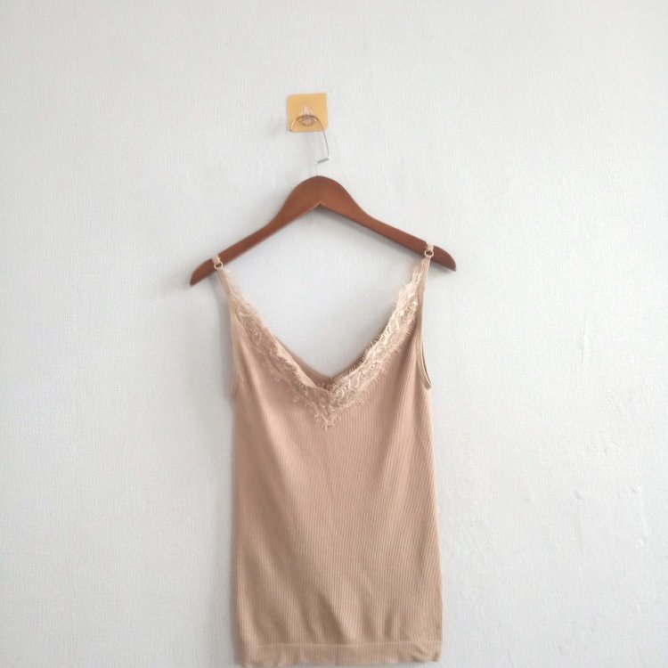 外贸春秋新款女装日系休闲蕾丝吊带修身高弹力背心 女生打底衫A75