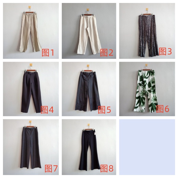外贸春夏季新款女装欧美棉麻松紧腰舒适直筒裤 女生修身休闲裤A93