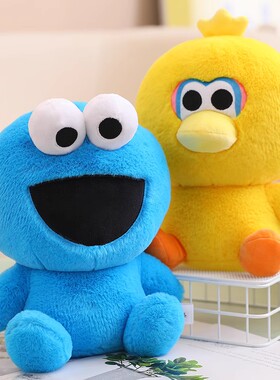 芝麻街公仔抱枕毛绒玩具红色艾摩kaws玩偶床上睡觉布娃娃大鸟可爱