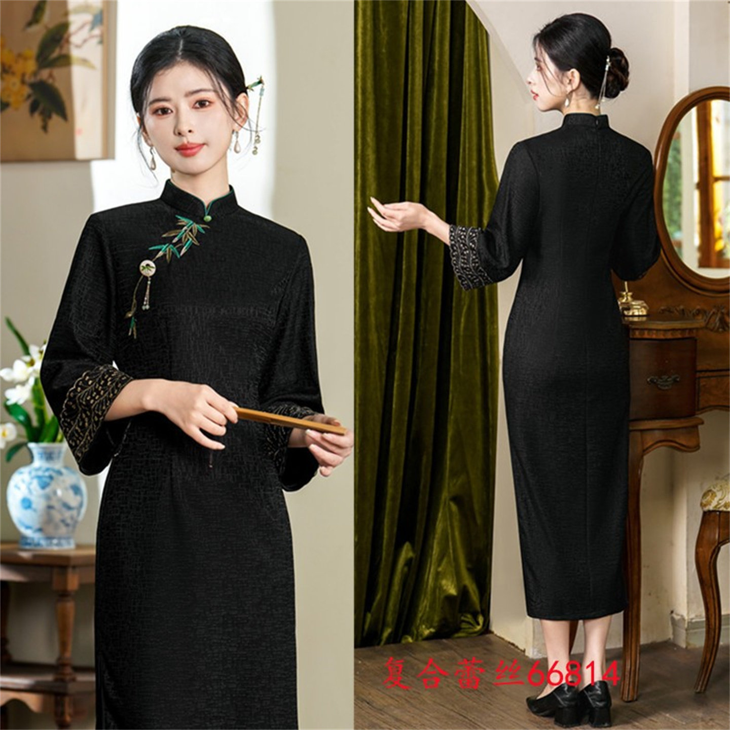 红色旗袍敬酒服喜婆婆婚宴装2025