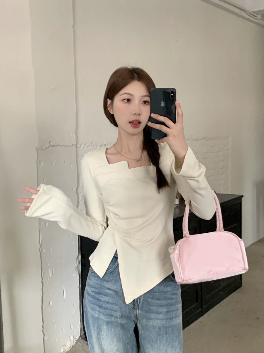 플러스 사이즈 가을 새 스타일 핫한 엄마 외출 수유복 하의 셔츠로 살을 커버하고 오른쪽 어깨 상단 산후 모유 수유 티셔츠를 날씬해 보이게 합니다