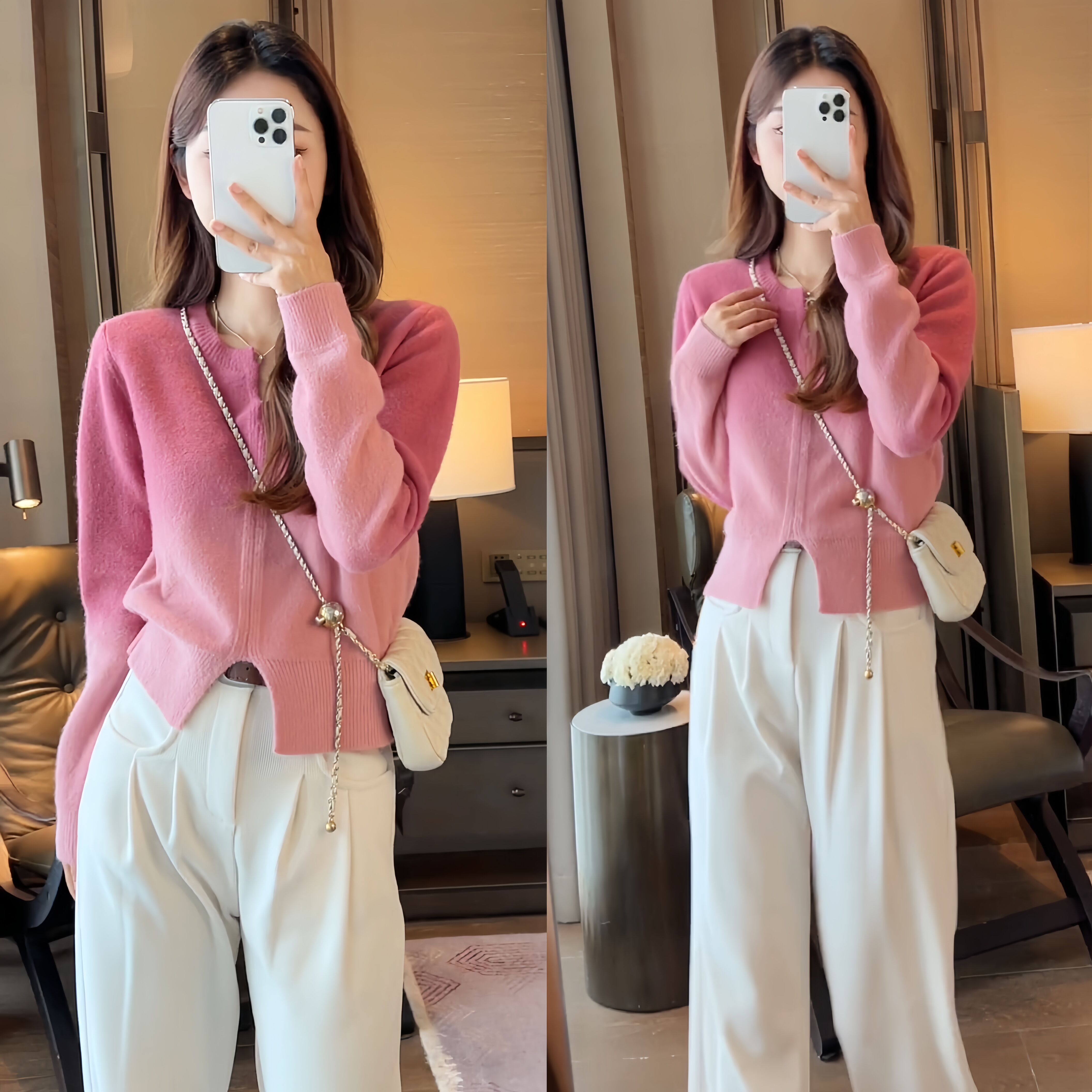 外出哺乳辣妈款针织加厚毛衣秋冬