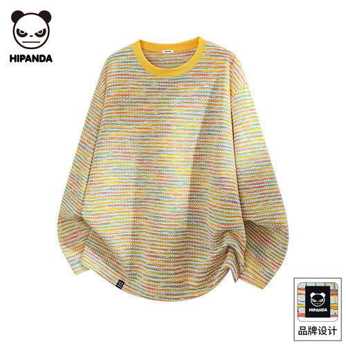 HiPanda多巴胺彩虹条纹卫衣秋冬