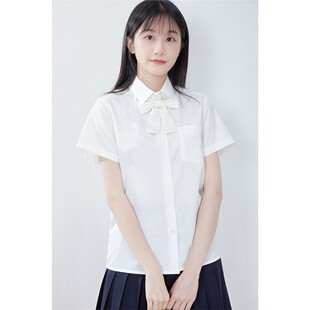 长袖 纯色丸襟角襟短袖 日系甜白色衬衣 JK制服基础款 中牌制服馆衬衫