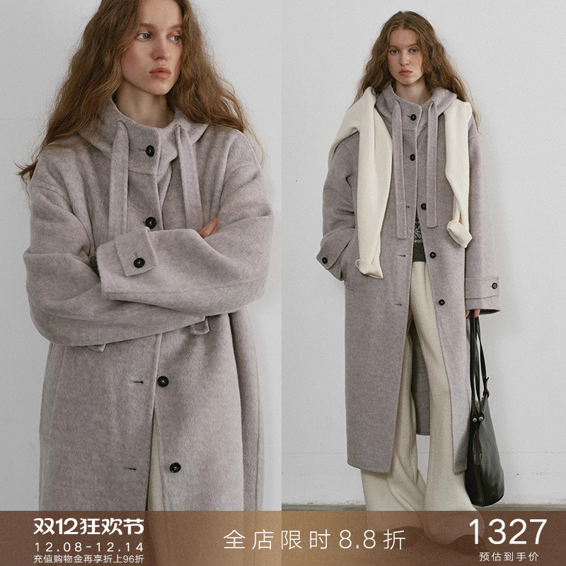 popchrio学院风驼绒羊毛双面呢