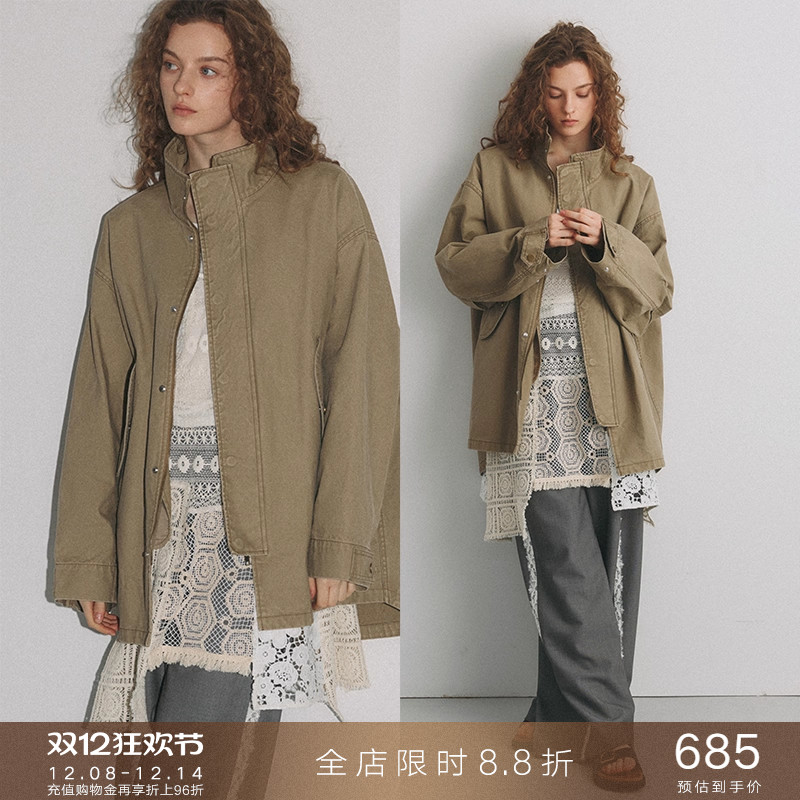 popchrio复古巴恩风工装夹克