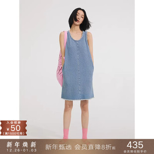 吊带裙子女 牛仔背心连衣裙显瘦a字短款 「Tomato Girl」小香风无袖