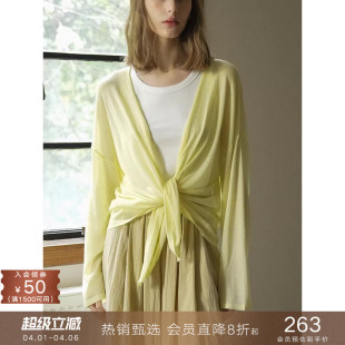 女款 popchrio 春夏 宽松轻薄基础百搭休闲开衫 防晒衬衫 落肩式 薄款