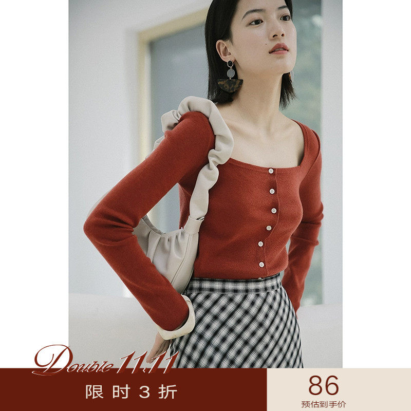 欧可芮◆优雅迷人复古方领长袖T恤羊毛衣针织打底衫修身上衣女春怎么看?
