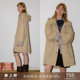 popchrio 宽松外套春秋女 挺括复古巴恩风莱赛尔棉连帽风衣中长款
