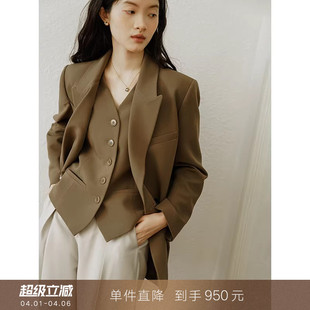 oversize宽松设计感西装 外套小个子西服马甲套装 女 到手299元