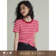 条纹棉T恤修身 学院风圆领短袖 夏日多巴胺 显瘦上衣 到手129元