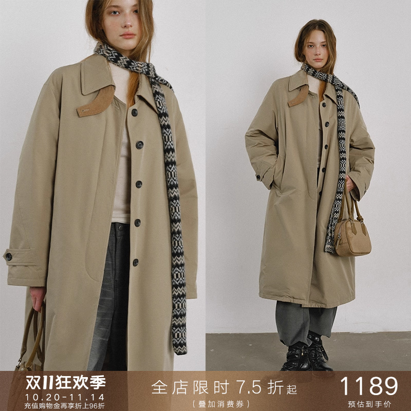 易打理经典轮廓风衣羽绒