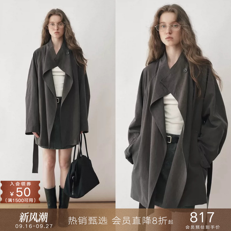 popchrio松弛感宽松廓形风衣图片