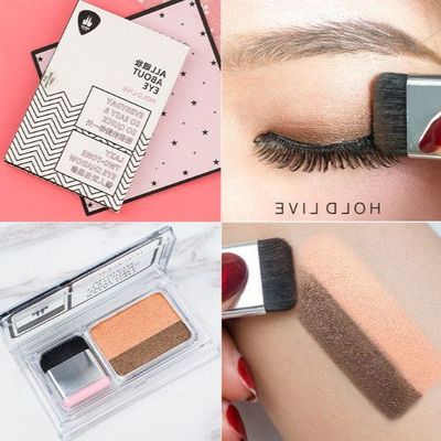 正品双色彩妆哑光双层色眼影盘 HOLDLIVE12渐变珠光眼影H17790带