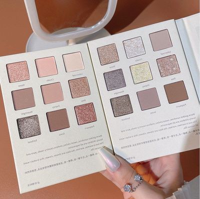 正品九色珠光CVZ片眼影学生乡村9色修容高光童趣眼影色爆盘大地闪