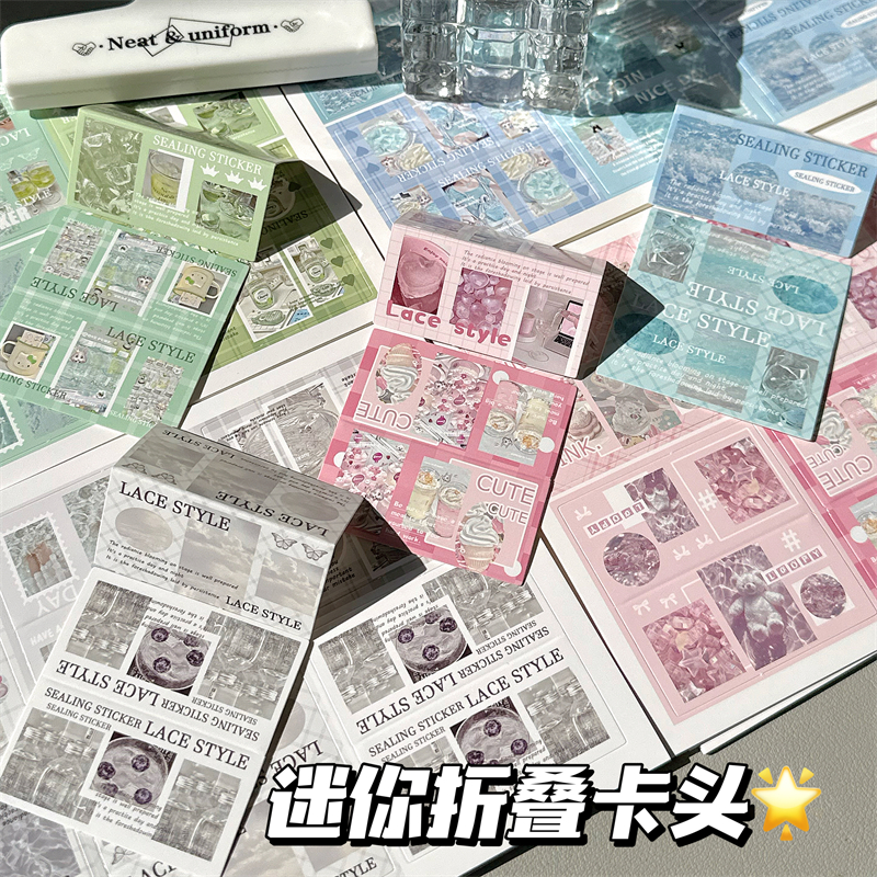 ins清甜风高颜值mini卡头卡背自封袋小卡打包材料追星卡饰品收纳