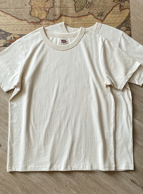 谢先绅 定制原胚全棉基础打底衫文艺青年复古质感圆领素色短袖T恤