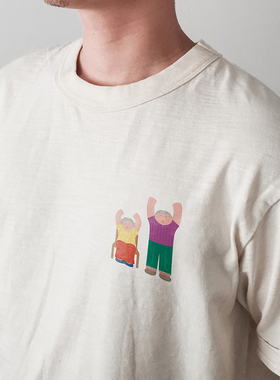 谢先绅 夏季新款可爱老头老太晨练插画80年代老式棉料纯棉T恤短袖