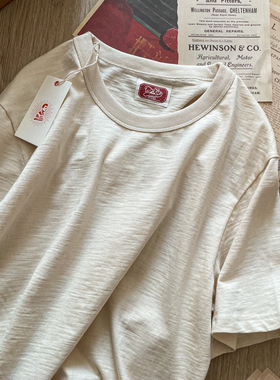 谢先绅 个性定制230克无印染纯色全棉怀旧竹节棉复古质感T恤短袖