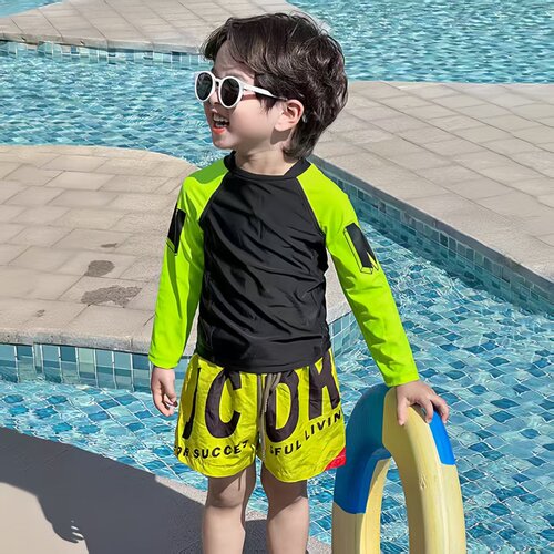 儿童泳衣男童防晒长袖中大童泳装