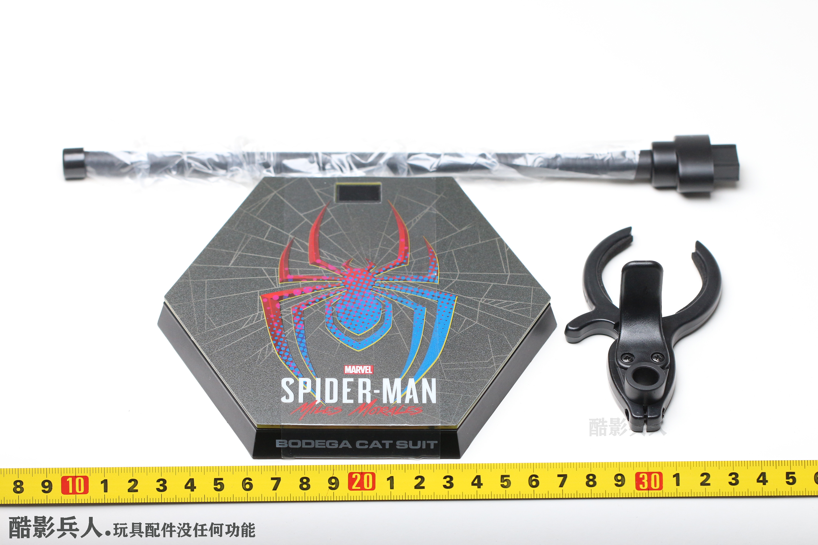 HOTTOYS HT 1/6 VGM50蜘蛛侠 迈尔斯莫拉莱斯 猫战衣版 支架 地台