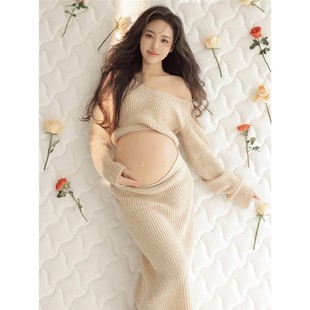 影楼夏季 新款 孕妇拍照服装 小清新纯欲风甜美孕妈咪大肚照写真服装