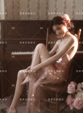 2025新款氛围感梦幻少女亮片吊带裙轻私房写真生日礼服艺术照