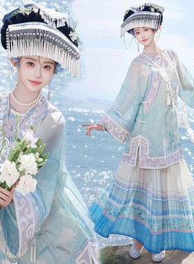 照相馆新款中国风汉服清汉女格格服清朝宫廷古装新中式写真摄影服