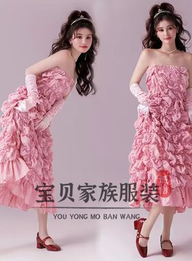 韩版影楼新款孕妇照服装唯美小清新抹胸礼服孕妈拍照摄影时尚衣服