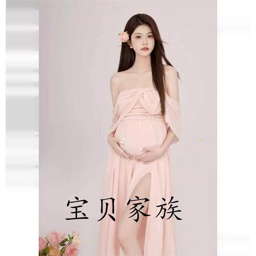 新款孕妇拍照主题服装唯美小清新时尚连体裙甜美孕妈艺术照摄影服