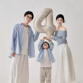 影楼工作室拍照服 潮童模卡艺术照写真套装 中童男宝6 8岁风衣时尚