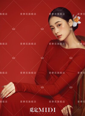 2026新款影楼主题新年红色中国风气质肖像个人写真摄影艺术照服装