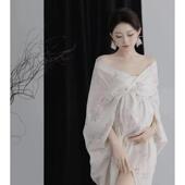 复古风优雅气质抹胸连衣裙孕妈咪艺术照孕妈照服装 影楼孕妇装 新款