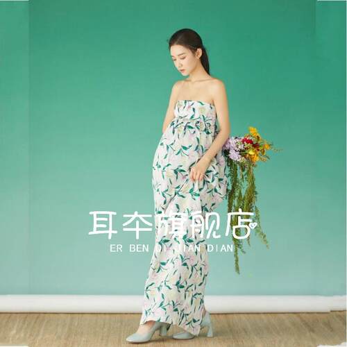 新款影楼孕妇照服装唯美复古油画风蕾丝孕妈大肚艺术照写真拍摄服