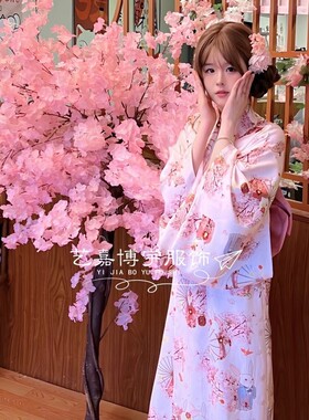 改良传统正装和服装神明少女日式和服粉色祈愿兔浴衣女复古洋装