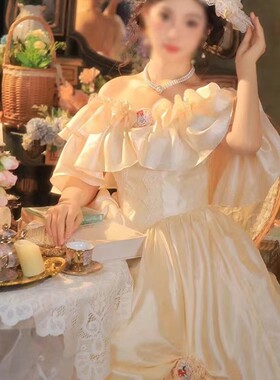 新款影楼主题服装轻奢复古欧式宫廷古董婚纱法式油画拍照摄影礼服