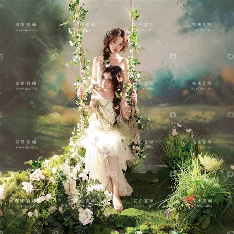 新款仙女少女服装森系梦幻异域外景旅拍精灵闺蜜艺术主题写真摄影