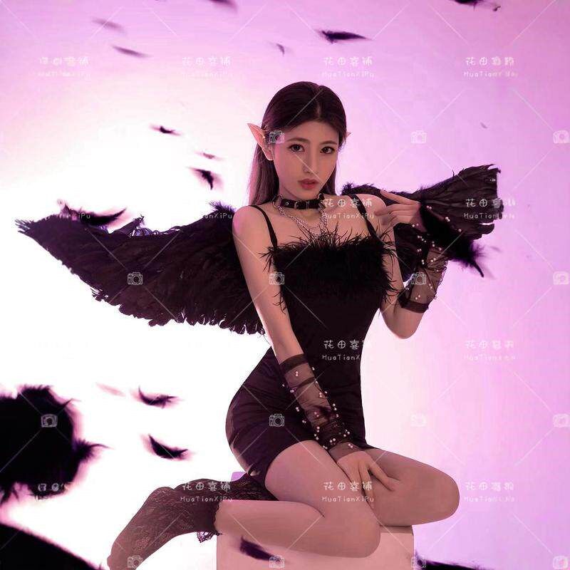埃及艳后COS动漫暗黑天使精灵万圣节写真照相馆摄影服装舞台演出