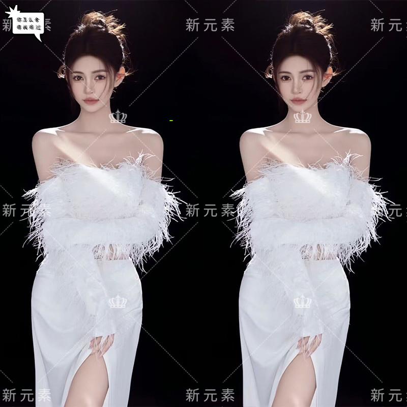 影楼新款个人拍照韩系氛围感光影纯欲风少女个人气质肖像写真服装