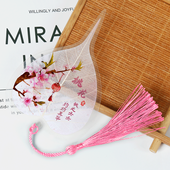 菩提叶脉书签花中君子桃花牡丹花荷花复古泼墨风diy材料书签定制