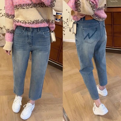 直筒牛仔裤女早春2025新款