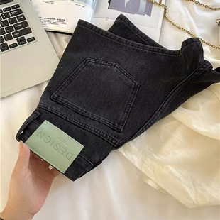 37大码 梨形身材宽松显瘦a字热裤 开叉高腰牛仔短裤 新款 女夏季 5798