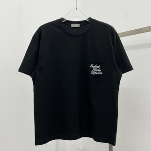 ERD犹豫的富二代24ss夏季口袋字母涂鸦印花短袖T恤男女宽松棉短T