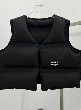 kanye West侃爷同款双面可穿夹棉纯色马甲丝绵宽松百搭外套背心