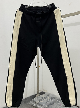 看细节FOG联名三条杠FEAR OF GOD运动休闲长裤男女宽松加绒卫裤潮