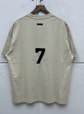 FEAR OF GOD主线第七季潮牌高街风宽松数字7植绒印花FOG短袖T恤